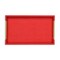 Homeroots 16" Red Wood and Vinyl Faux Shagreen Handmade Serving Tray With Handles 571242 - alternate 16