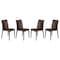 Leisuremod Weave Mace Indoor/Outdoor Dining Side Chair, Brown, 4PK MC19BR4 - alternate 1