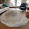 Homeroots 8' Taupe Gray And Brown Round Abstract Washable Indoor Outdoor Area Rug 582808 - alternate 8