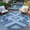 Homeroots 8' Navy Blue Aqua And Ivory Round Tribal Washable Indoor Outdoor Area Rug 598138 - alternate 6