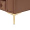 Homeroots 87" Camel Faux Leather Chesterfield Solid Wood Sofa 543940 - alternate 10