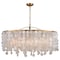 Vaxcel Elsa 5 Light Gold Brass Modern Coastal Glam Linear Chandelier Island Pendant Fixture H0282 - alternate 1