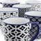 Elama Flyn 6 Piece 16 Ounce Assorted Design Stoneware Mug Set in Navy Blue and White 750123729M - alternate 8