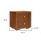 Homeroots 19" Brown Solid and Manufactured Wood Two Drawer Nightstand 526872 - alternate 7