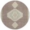 Homeroots 8' Taupe Gray And Ivory Round Oriental Washable Indoor Outdoor Area Rug 598450 - alternate 8