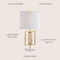 Jonathan Y Anya 20.25" Organic Modern Geometric Interlocking Rectangular Metal LED Table Lamp w/Marble Base, Gol JYL1039A - alternate 11