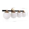 Jonathan Y Modernist Globe 34" 4-Light Metal/Frosted Glass Modern Contemporary LED Vanity, Brass Gold/Black JYL3543A - alternate 9