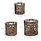Happimess Lasuna Coastal Bohemian Water Hyacinth Handwoven Checker Weave Nesting Baskets w/Handles, Brown, Se BSK2033B-3SET - alternate 6
