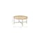 Homeroots 34" Oak and Gold Wood And Metal Round Sled Coffee Table 490508 - alternate 6