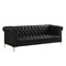 Homeroots 84" Black Faux Leather Manufactured Wood Sofa 543959 - alternate 4