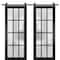 Sartodoors Sturdy Double Barn Door with Frosted Glass 12 Lites, Felicia 3312 Matte Black, 13FT Rail Hangers H FELICIA3312DB-BLK-5696 - alternate 1