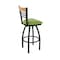 Holland Bar Stool Co Eleanor 36in Swivel Extra Tall Bar Stool, Black Wrinkle Finish, Medium Back, Canter Kiwi Green Seat 880 - alternate 1