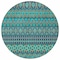 Homeroots 8' Teal Blue And Navy Blue Round Quatrefoil Washable Indoor Outdoor Area Rug 583254 - alternate 9