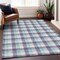 Homeroots 3' X 5' Purple Aqua And Beige Plaid Washable Indoor Outdoor Area Rug 601422 - alternate 9