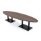 Skutchi Designs Oval Conference Table With Power, 48 in W, 120 in L, Brown HAR-OVL-48X120-DOU.BK-H3041-NA - alternate 1