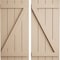 Ekena Millwork Rustic Four Board Joined Board-n-Batten Rough Cedar Faux Wood Shutters w/Z-Board, 22W x 24H, PR SHUBJZ22X24RCPR - alternate 1