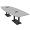 Skutchi Designs Boat Conference Table With Power, 48 in W, 144 in L, Grey HAR-BOT-48x144-DOU.BK-U779-EBLK - alternate 1