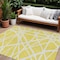 Homeroots 8' X 10' Yellow And Linen Geometric Washable Indoor Outdoor Area Rug 600501 - alternate 1