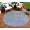 Homeroots 8' Blue And Ivory Round Abstract Washable Indoor Outdoor Area Rug 631061 - alternate 9