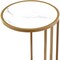 Homeroots 25" White and Gold Faux Marble and Iron Round C Table End Table And USB Port 543902 - alternate 8