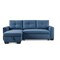 Homeroots 92" Blue Polyester Blend Convertible Futon Sleeper Sofa With Black Legs 544957 - alternate 12