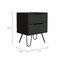 Homeroots 22" Black Wood Two Drawer Nightstand 543658 - alternate 10