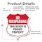 Signmission No Trespassing Shield Sign This Beach Is, 12 Inch X 12 Inch, Plastic Sign SHI-P-12-417 - alternate 5