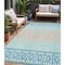 Homeroots 5' X 8' Teal Blue Aqua And Ivory Geometric Washable Indoor Outdoor Area Rug 613874 - alternate 1
