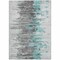 Homeroots 9' X 12' Teal Blue Charcoal And Silver Abstract Washable Indoor Outdoor Area Rug 582414 - alternate 9