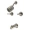 Kingston Brass Double-Handle Tub and Shower Faucet with Knurled Handle, Brushed Nickel KBX8148KNL - alternate 1