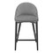 Homeroots 26" Gray and Black Velvet and Solid Wood Low Back Counter Height Bar Chair 544699 - alternate 6