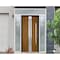 Vdomdoors Steel Door Deux 1744 Natural Oak 2 Sidelight and Transom White Window Stainless Inserts Single Mode DEUX1744EXD-OAKW-W14+36+14xH80+16-LH-O - alternate 11