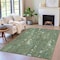Homeroots 3' X 5' Fern Green And Beige Abstract Washable Indoor Outdoor Area Rug 631173 - alternate 6