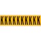 Brady Outdoor Vinyl 1.938 in Black on Yellow Letters K Card of 10 Labels, 10PK 1534-K - alternate 1
