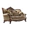 Homeroots 74in Tan And Brown Velvet Damask Curved Loveseat and Toss Pillows 515717 - alternate 1