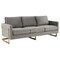 Leisuremod Lincoln Upholstered Velvet Sofa with Gold Frame, Light Grey LA83LGR - alternate 1