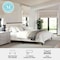 Martha Stewart Jett King Size Solid Wood Platform Bed w/Upholstered Base/Inset Paneled Headboard, Dark Brown/Beige MG-0900271F-K-DKBRN-BG-MS - alternate 10