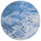 Homeroots 8' Navy Blue And Ivory Round Abstract Washable Indoor Outdoor Area Rug 618306 - alternate 7