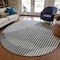 Homeroots 8' Charcoal And Ivory Round Geometric Washable Indoor Outdoor Area Rug 597621 - alternate 7