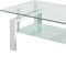 Homeroots 39" Clear and White Glass and Steel Coffee Table With Shelf 635699 - alternate 8