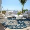 Homeroots 8' Navy Blue Beige And Ivory Round Medallion Washable Indoor Outdoor Area Rug 589010 - alternate 8