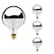 Bulbrite Incandescent G40 Medium Screw Base E26 Light Bulb, 100W, Half Chrome, 4PK 861292 - alternate 1