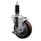 Service Caster 4'' SS Maroon Poly Swivel 1-1/8'' Expanding Stem Caster with Brake SCC-SSEX20S414-PPUB-MRN-TLB-118 - alternate 1