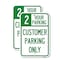 Signmission 2 Hour Parking - Customer Parking Only, 18'' X 24'' 2 Signs, Heavy Gauge Aluminum, 2PK A-1824-2PACK-24500 - alternate 1