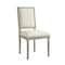 Homeroots Set of Two Cream and Brown Upholstered Linen Dining Side Chairs 535363 - alternate 9