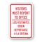 Signmission Visitors Must Report To Office-Bilingual, Heavy-Gauge Aluminum, 18" H, A-1824-24686 A-1824-24686 - alternate 1
