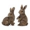 Homeroots Set of Two Brown Resin Bunny Outdoor Statues 721387 - alternate 1