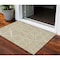 Homeroots 3' X 5' Tan Ivory And Green Abstract Washable Indoor Outdoor Area Rug 600564 - alternate 1
