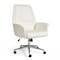 Martha Stewart Maxine Upholstered Office Chair in White/Polished Nickel GO-18301-WH-MS - alternate 1
