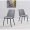 Homeroots Set of Two Gray and Black Upholstered Faux Leather Dining Side Chairs 535352 - alternate 5
